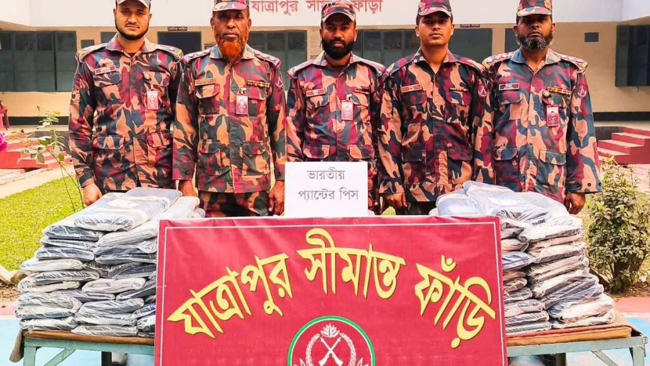 কুড়িগ্রামে ১৫ লাখ টাকার ভারতীয় প্যান্ট পিস জব্দ