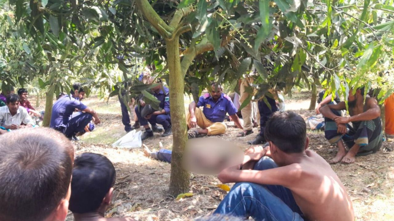 সাপাহারে আমবাগান থেকে অজ্ঞাত ব্যক্তির মরদেহ উদ্ধার