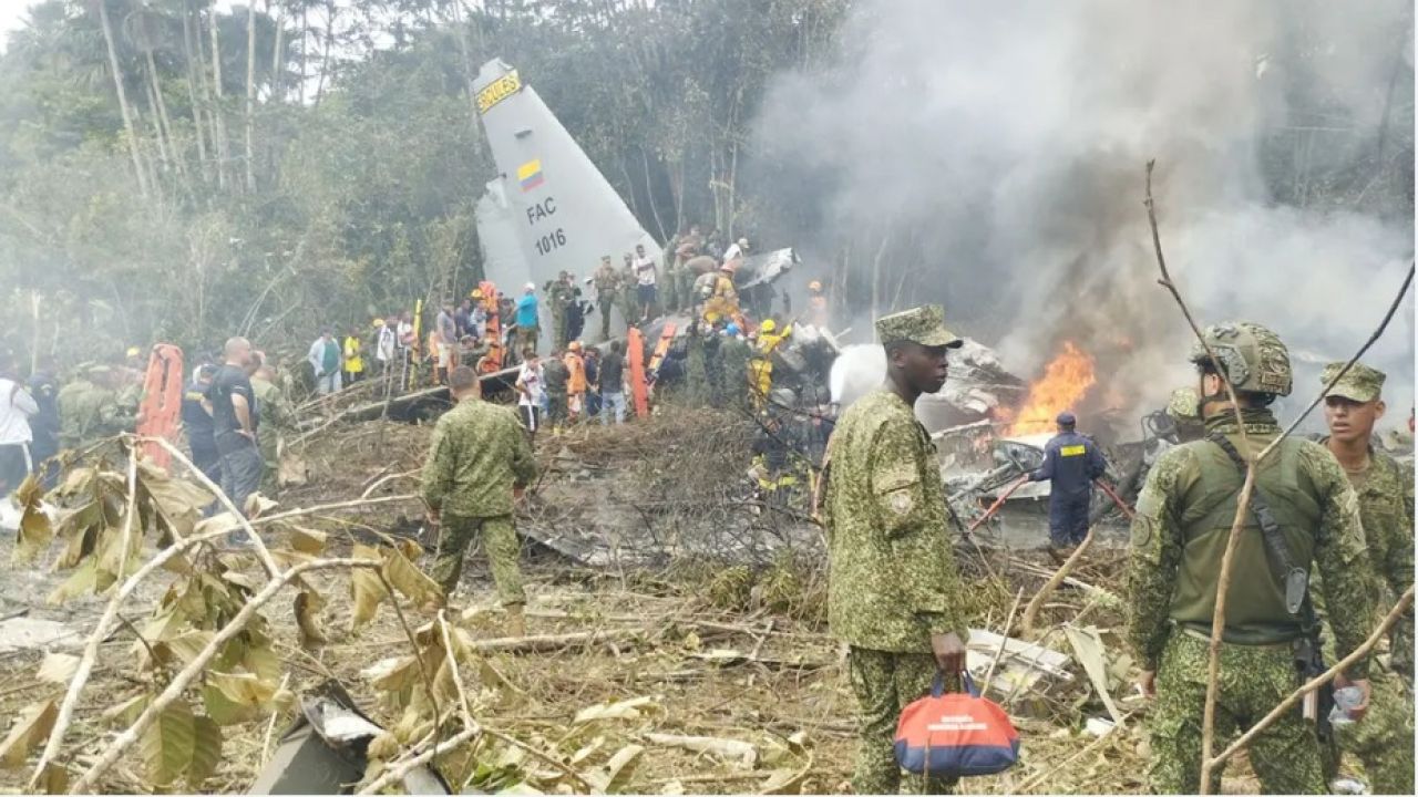 কলম্বিয়ায় সামরিক বিমান বিধ্বস্ত, নিহত ৩৪