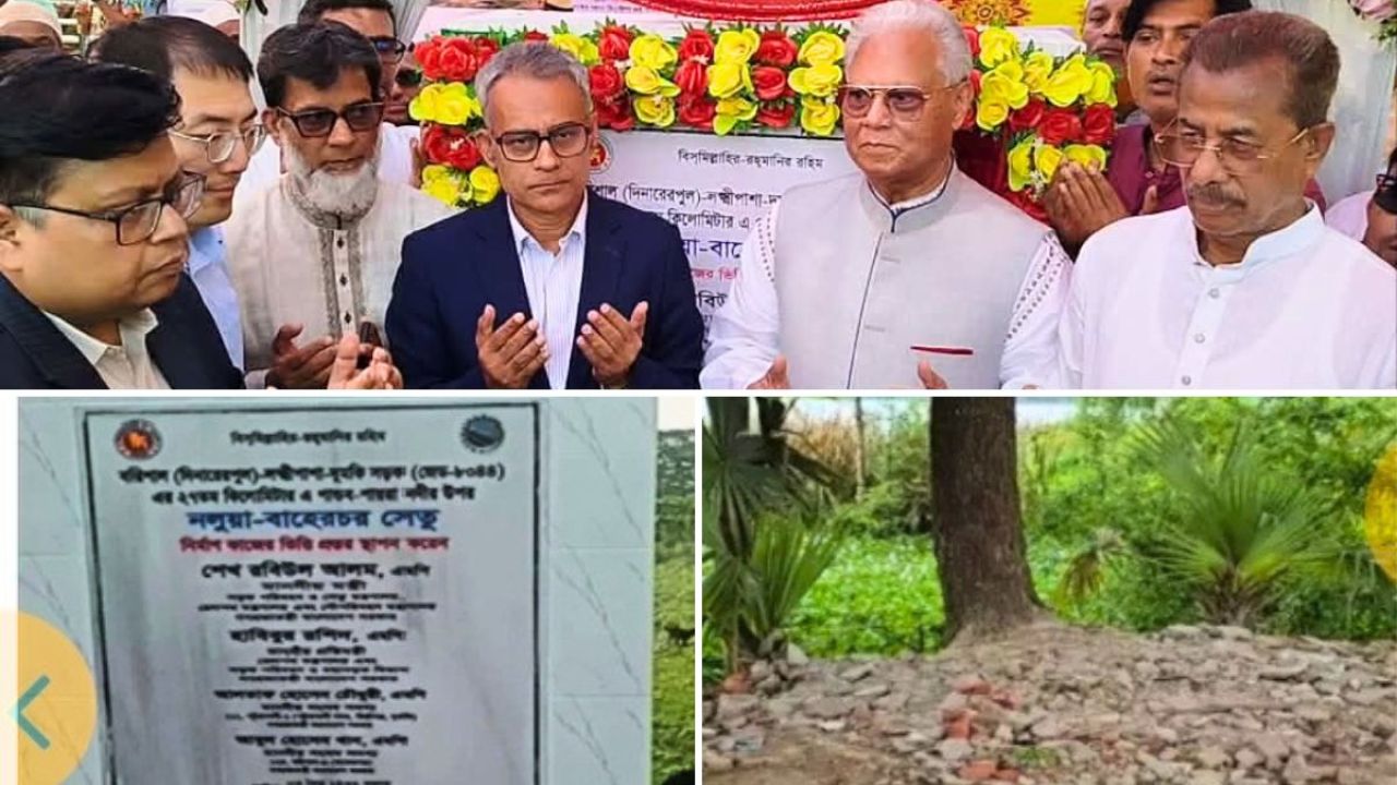 মন্ত্রীর উদ্বোধন করা সেতুর নামফলক ‘উধাও’