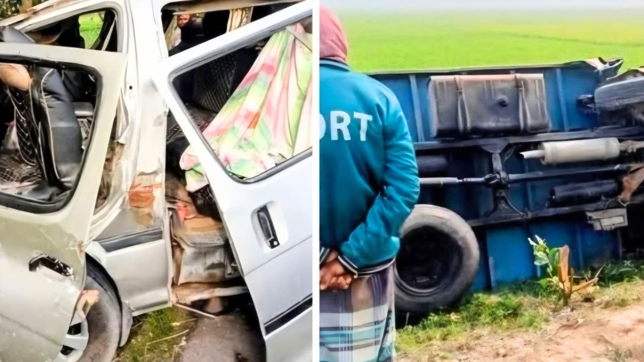 গাইবান্ধায় ট্রাক-মাইক্রোবাস সংঘর্ষে চালক নিহত, আহত ১০