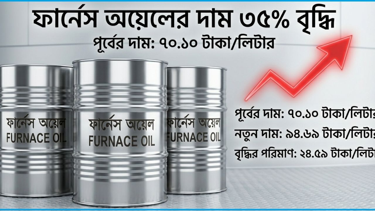 ৩৫% দাম বাড়লো ফার্নেস অয়েলের
