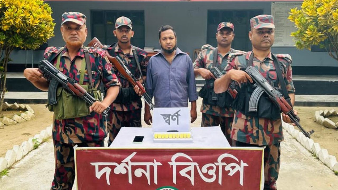 দর্শনা সীমান্তে আড়াই কোটি টাকার স্বর্ণসহ আটক ১