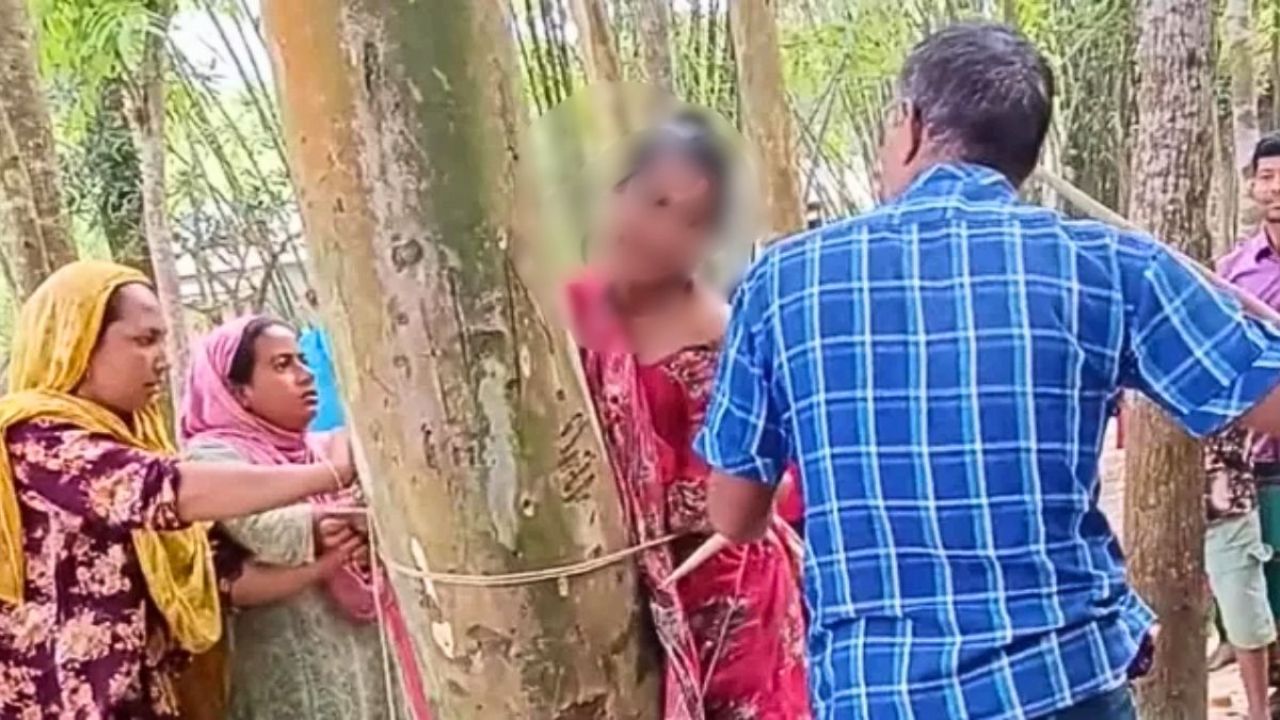 করলা চুরির অভিযোগে স্ত্রীকে গাছে বেঁধে পেটালেন স্বামী
