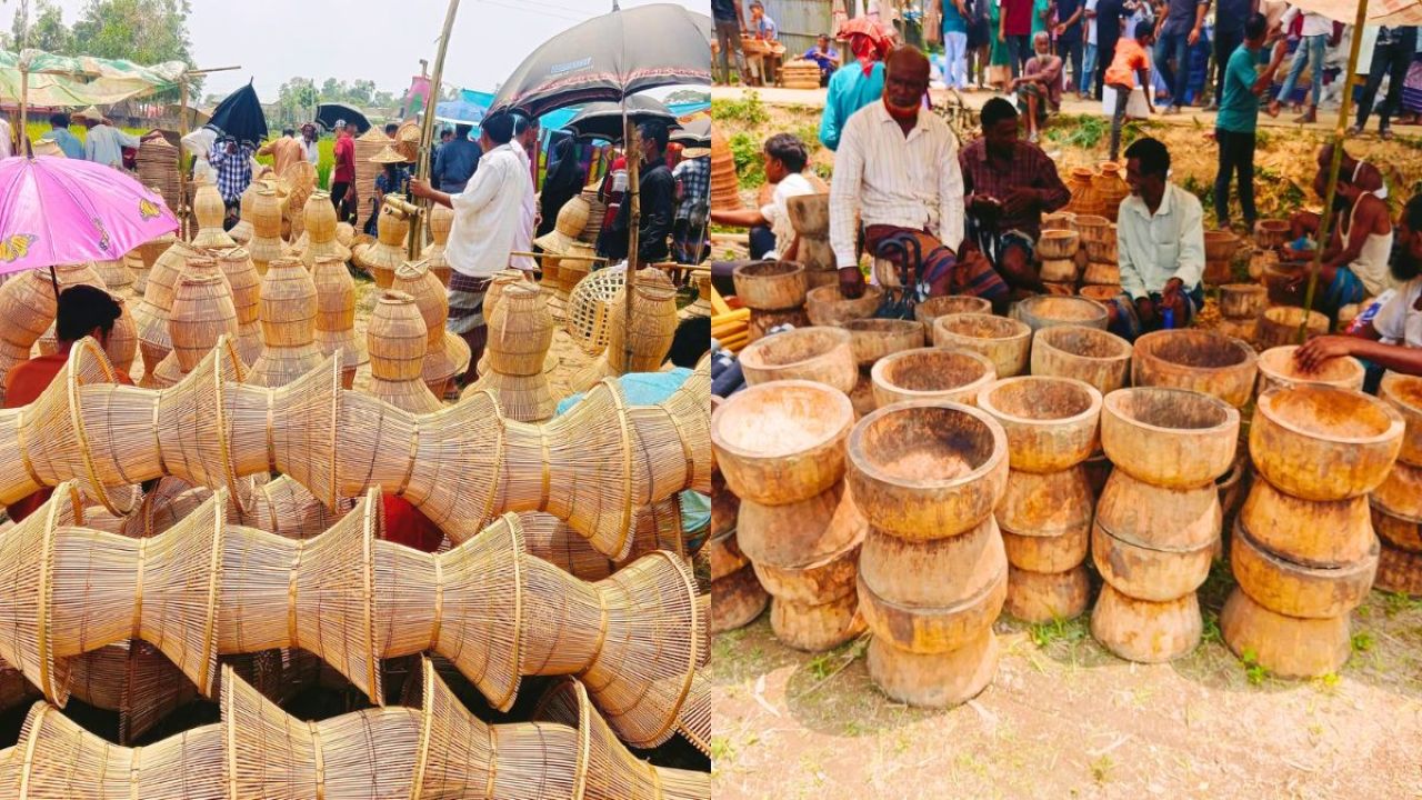 চুনারুঘাটে শতবর্ষী বৈশাখী মেলায় নজর কাড়ছে বাহারি কৃষিপণ্য