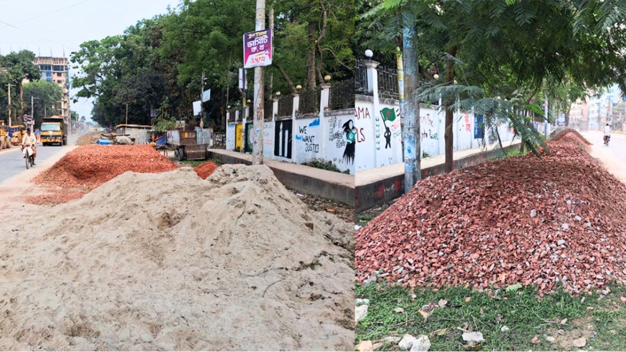 ভিআইপি সড়কে তৃতীয় শ্রেণির কাজ, ১০ কোটির প্রকল্পে হরিলুট