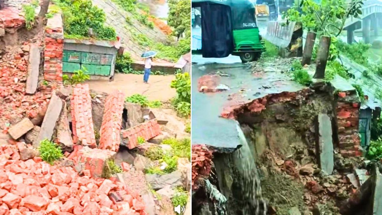 বলভদ্র সেতুর সংযোগস্থলে ধস, দুর্ঘটনার আশঙ্কা