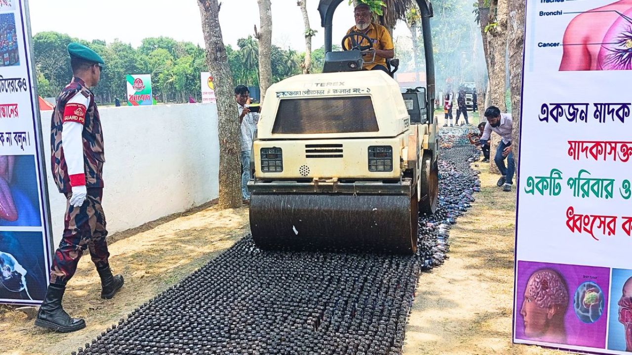 চুয়াডাঙ্গায় সোয়া ৩ কোটি টাকার মাদক ধ্বংস করল বিজিবি