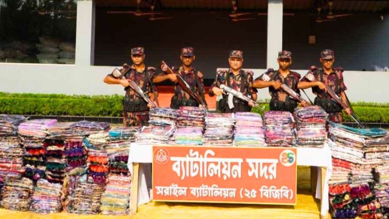 ৯৬ লাখ টাকার ভারতীয় শাড়ি জব্দ