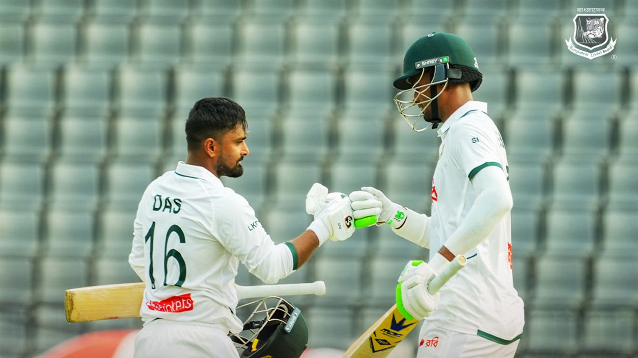 লিটনের সেঞ্চুরির জবাবে দিন শেষে পাকিস্তানের সতর্ক শুরু