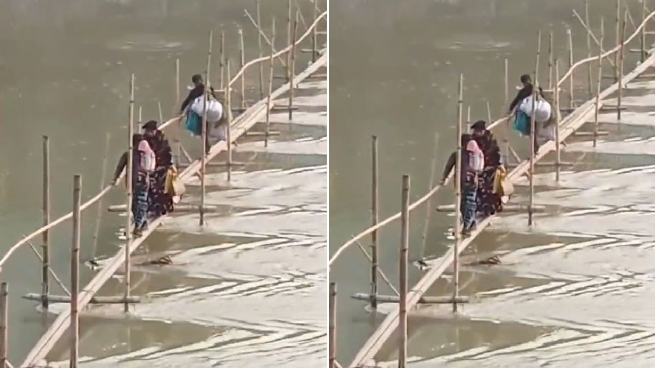 পর্যটন শহরে আদিম যাতায়াত, বাঁশের সাঁকোই যখন ভরসা