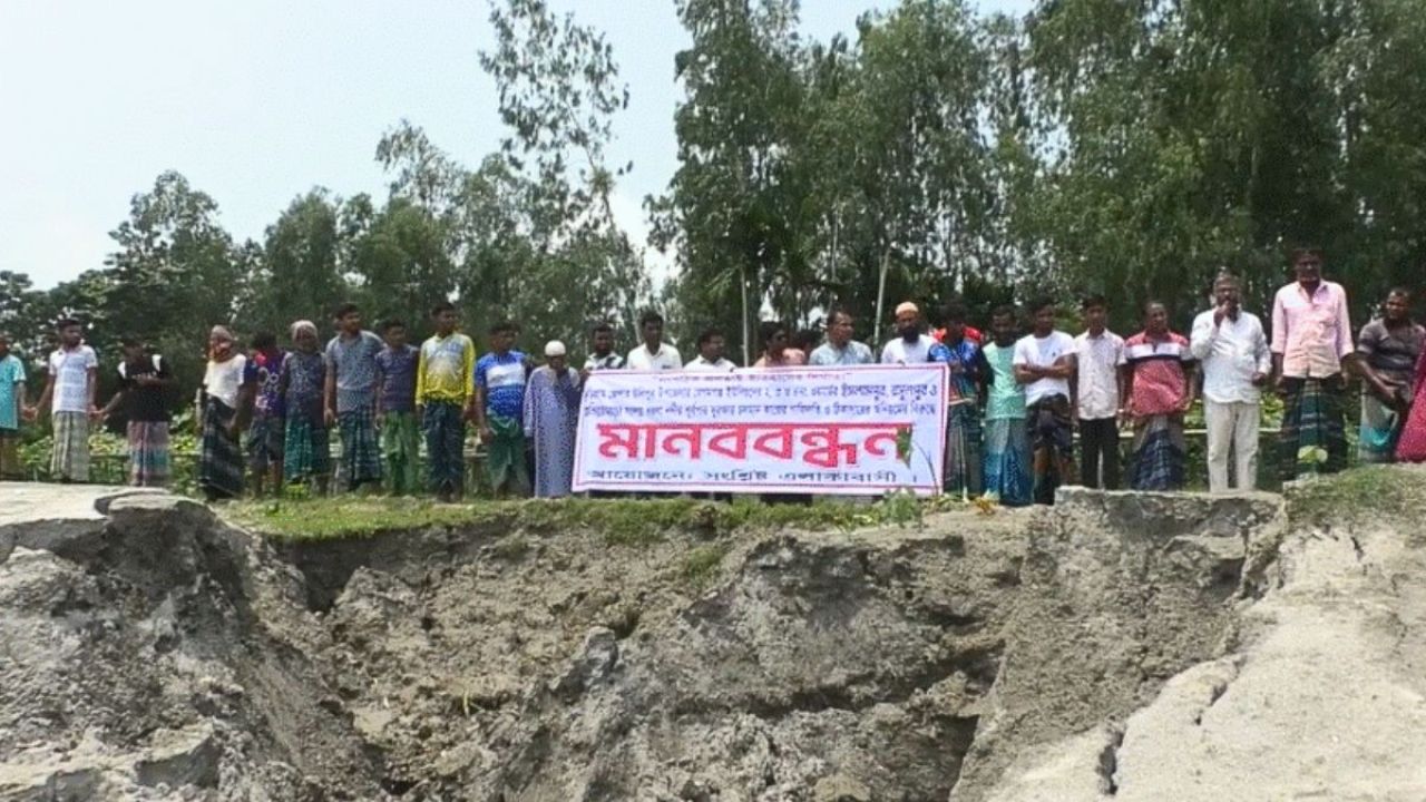 কুড়িগ্রামে সর্বনাশা নদী ভাঙন, রক্ষার কাজে ‘অনিয়ম’
