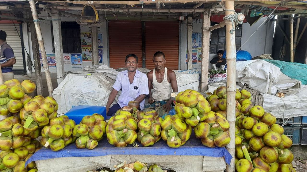 পলাশে জনপ্রিয় তালের শাঁস