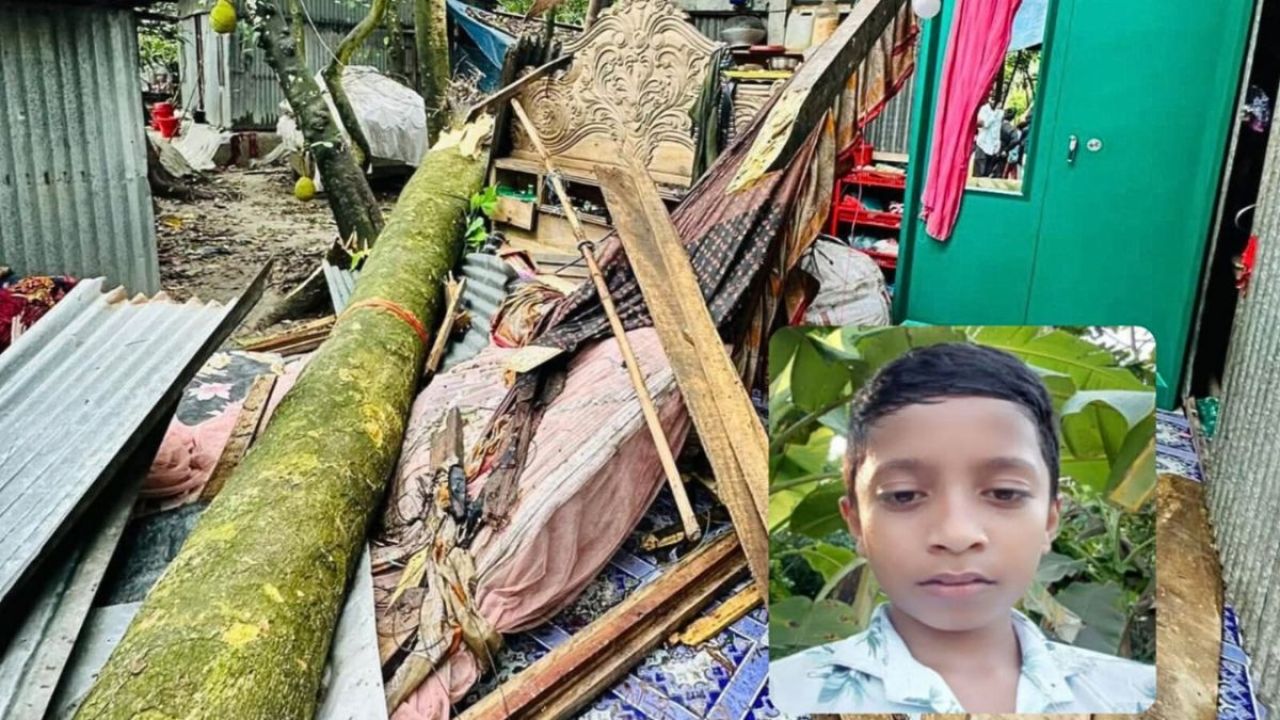 মতলব উত্তরের ঘূর্ণিঝড়ে ঘর ভেঙে শিশুর মৃত্যু