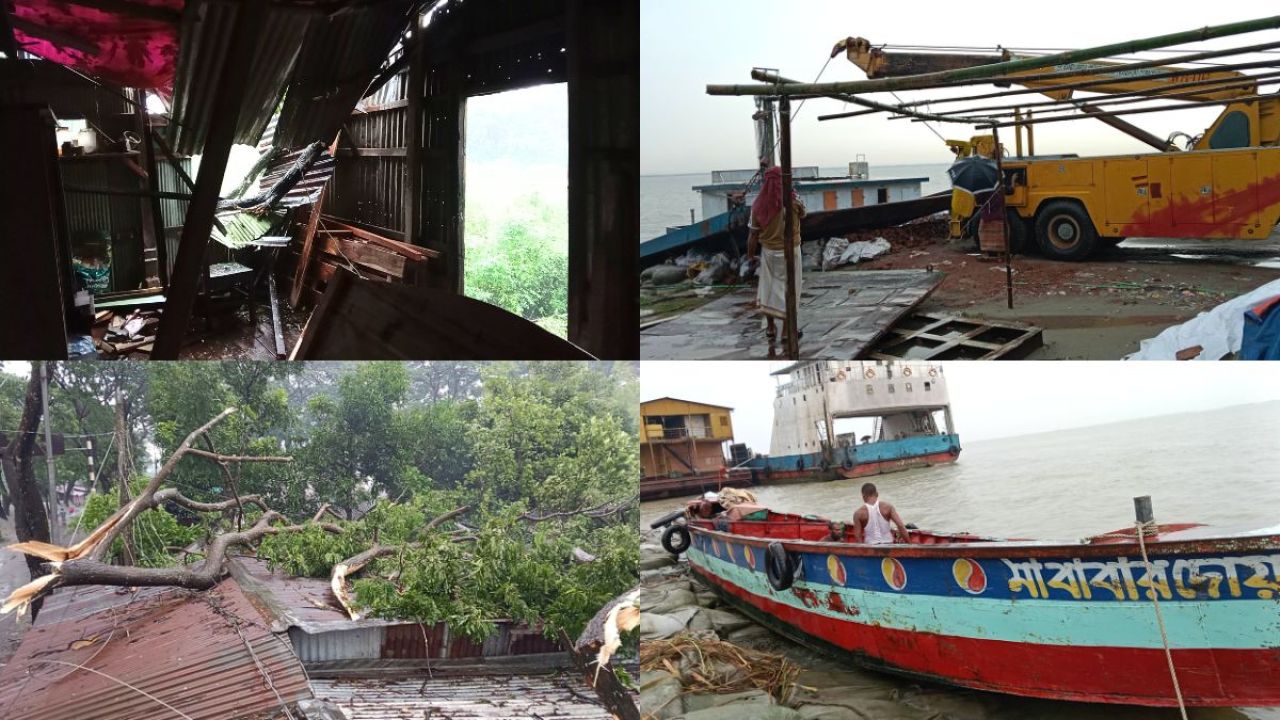 চাঁদপুরে কালবৈশাখীর তাণ্ডবে হরিণা ফেরিঘাট ক্ষতিগ্রস্ত