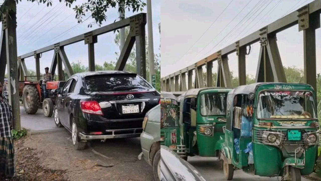 চুনারুঘাটে জরাজীর্ণ খোয়াই ব্রিজ, ঝুঁকি নিয়ে পারাপার