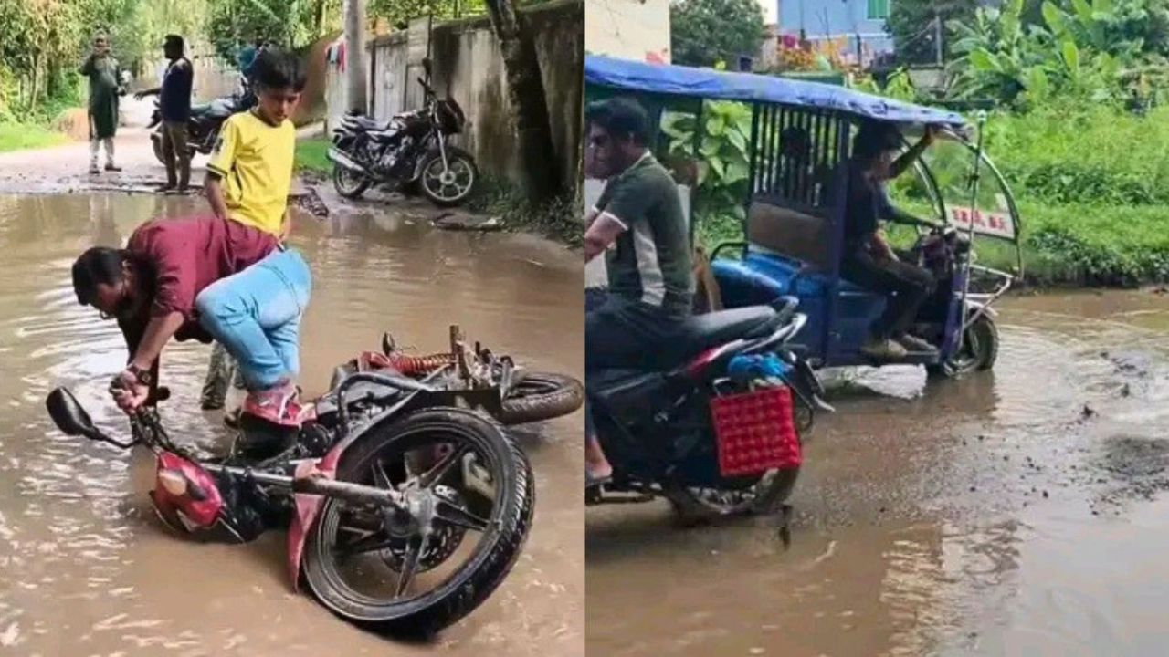 সংস্কারের অভাবে বেহাল চুনারুঘাটের বাসুল্লা সড়ক
