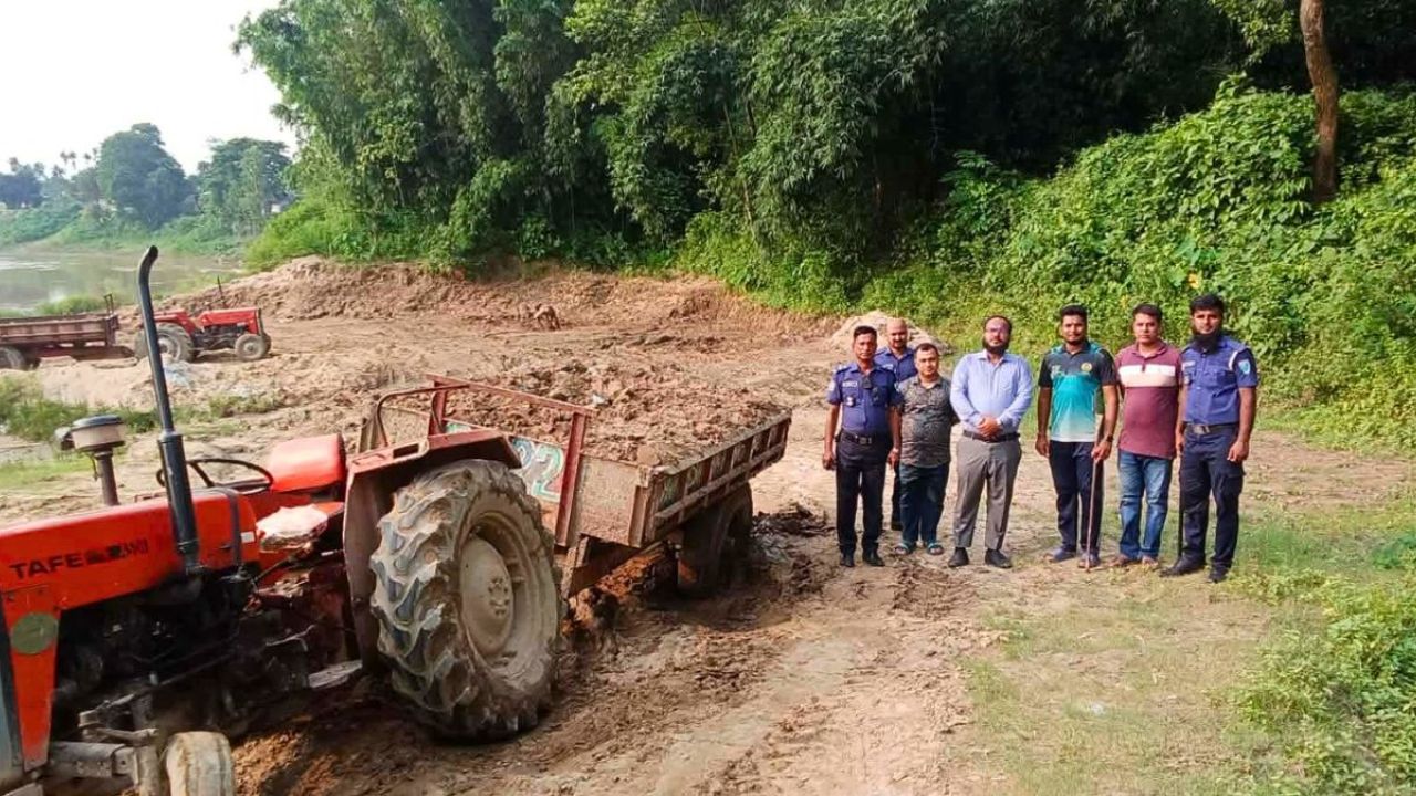  চুনারুঘাটে অবৈধ বালু উত্তোলনকারীকে জরিমানা