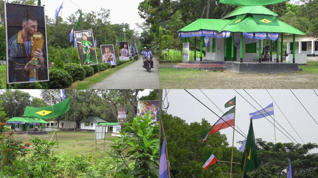 বিশ্বকাপের রঙে রঙিন শৈলকুপার মনোহরপুর গ্রাম