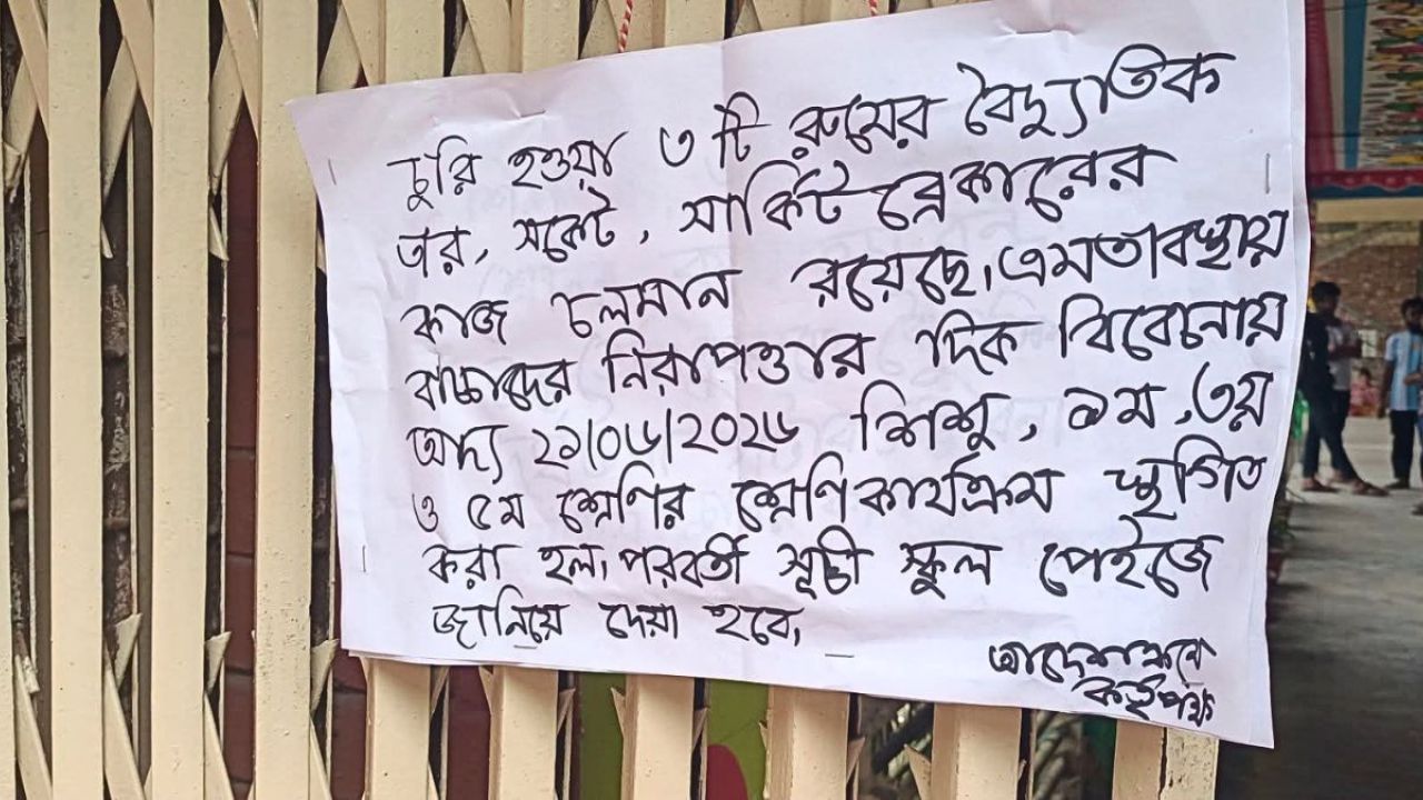 ফেনী পাইলট স্কুলে চুরির জেরে পাঠদান বন্ধ