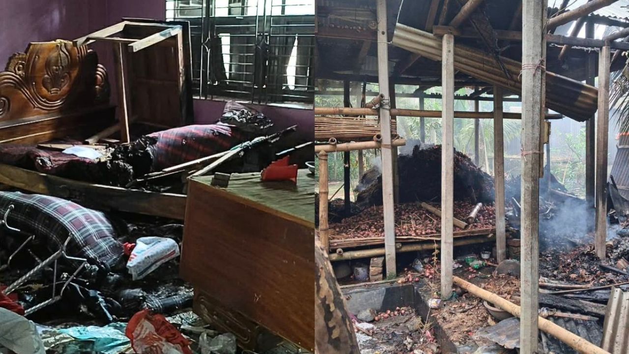 পাংশায় নিহতের জেরে শতাধিক ঘরে অগ্নিসংযোগ