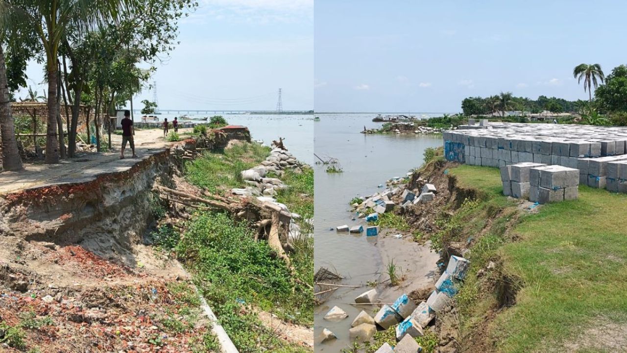 জাজিরায় পদ্মার ভাঙন-আতঙ্কে কয়েক হাজার পরিবার