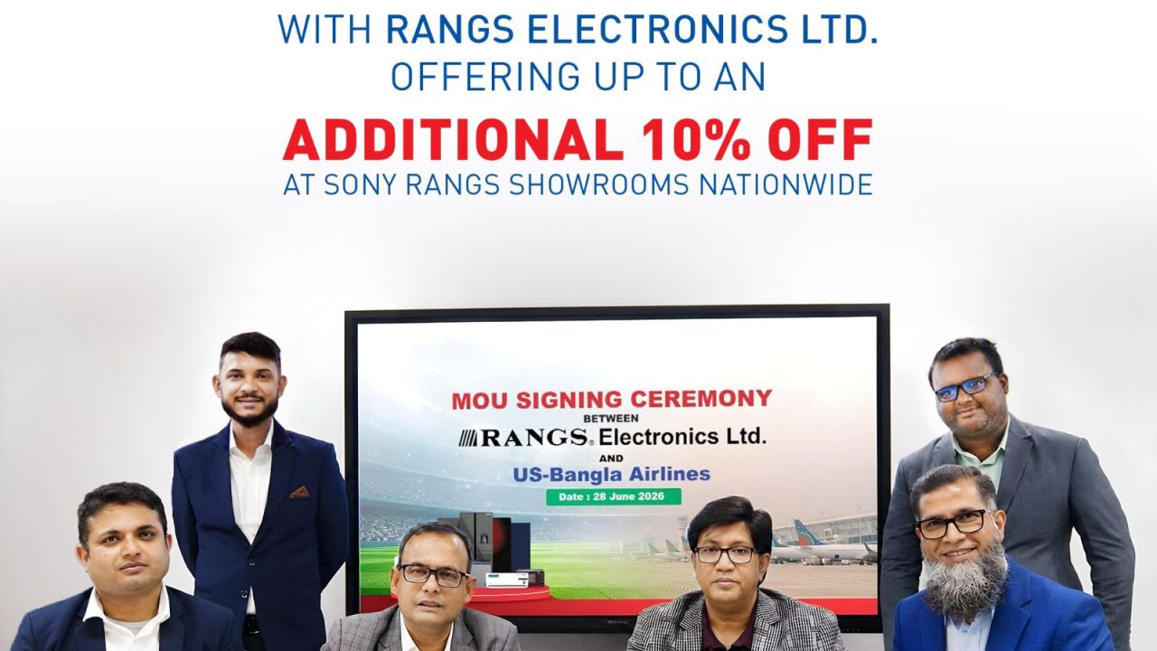 ইউএস-বাংলা এয়ারলাইন্স ও র‍্যাংগস ইলেকট্রনিক্সের মধ্যে সমঝোতা চুক্তি