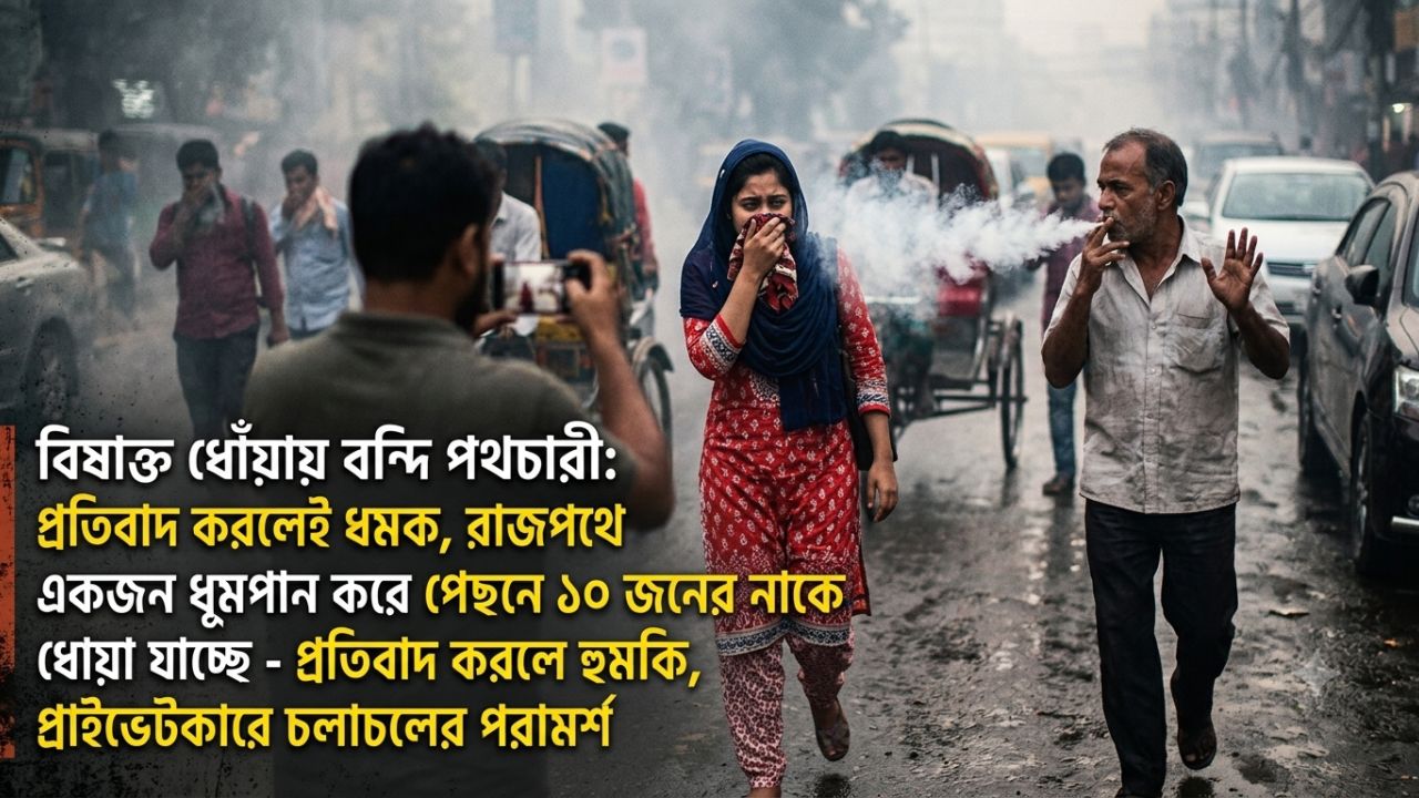 বিষাক্ত ধোঁয়ায় বন্দি পথচারী: প্রতিবাদ করলেই ধমক না হয় বুলেট