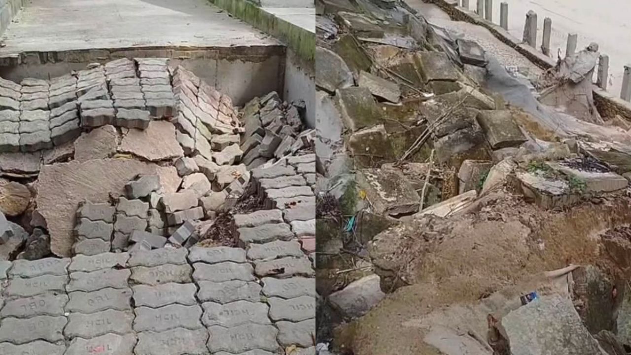 কাজ শেষ হওয়ার আগেই ভাঙল কোটি টাকার ব্রিজ