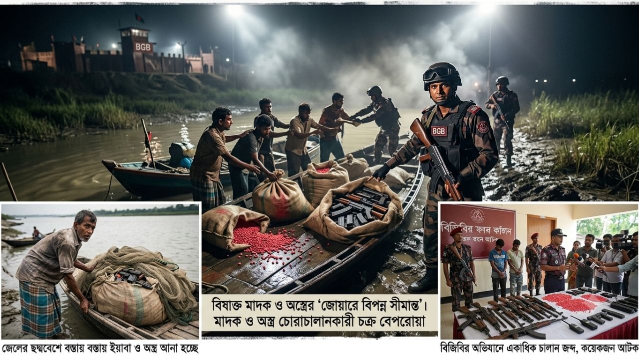 বিষাক্ত মাদক ও অস্ত্রের &lsquo;জোয়ারে বিপন্ন সীমান্ত&rsquo;