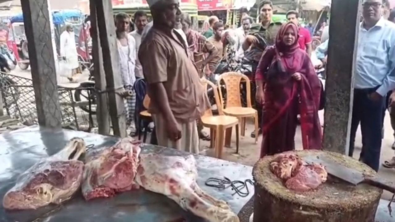 ফরিদপুরে দুই মণ পচা মাংস জব্দ