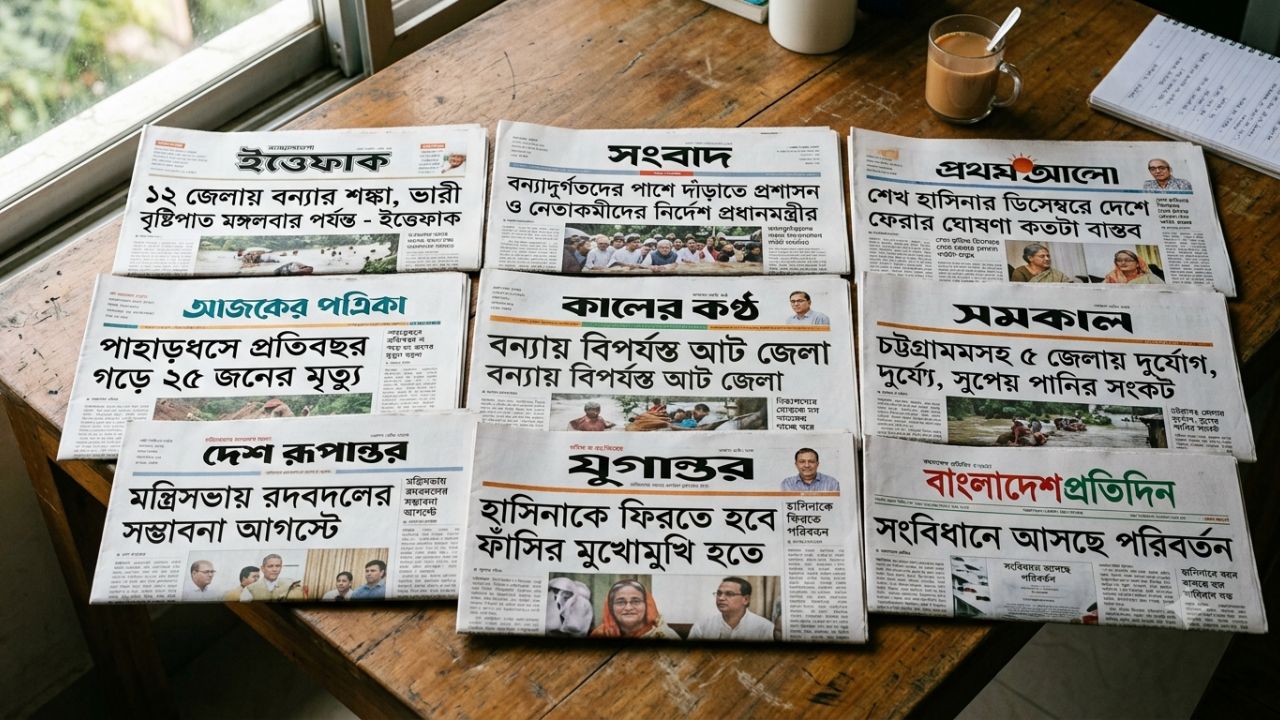 আজকের জাতীয় দৈনিকগুলোর শিরোনাম