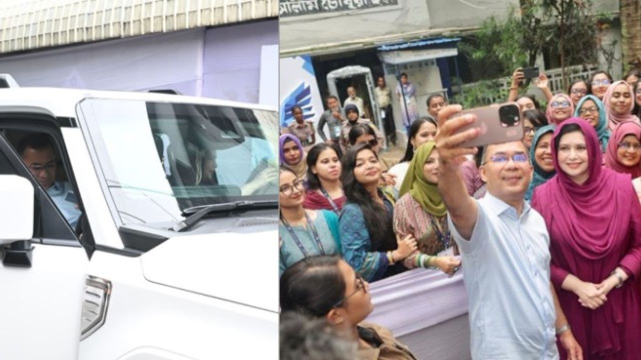 গাড়ি চালিয়ে স্ত্রীর ক্যাম্পাসে প্রধানমন্ত্রী, শিক্ষার্থীদের সঙ্গে সেলফি