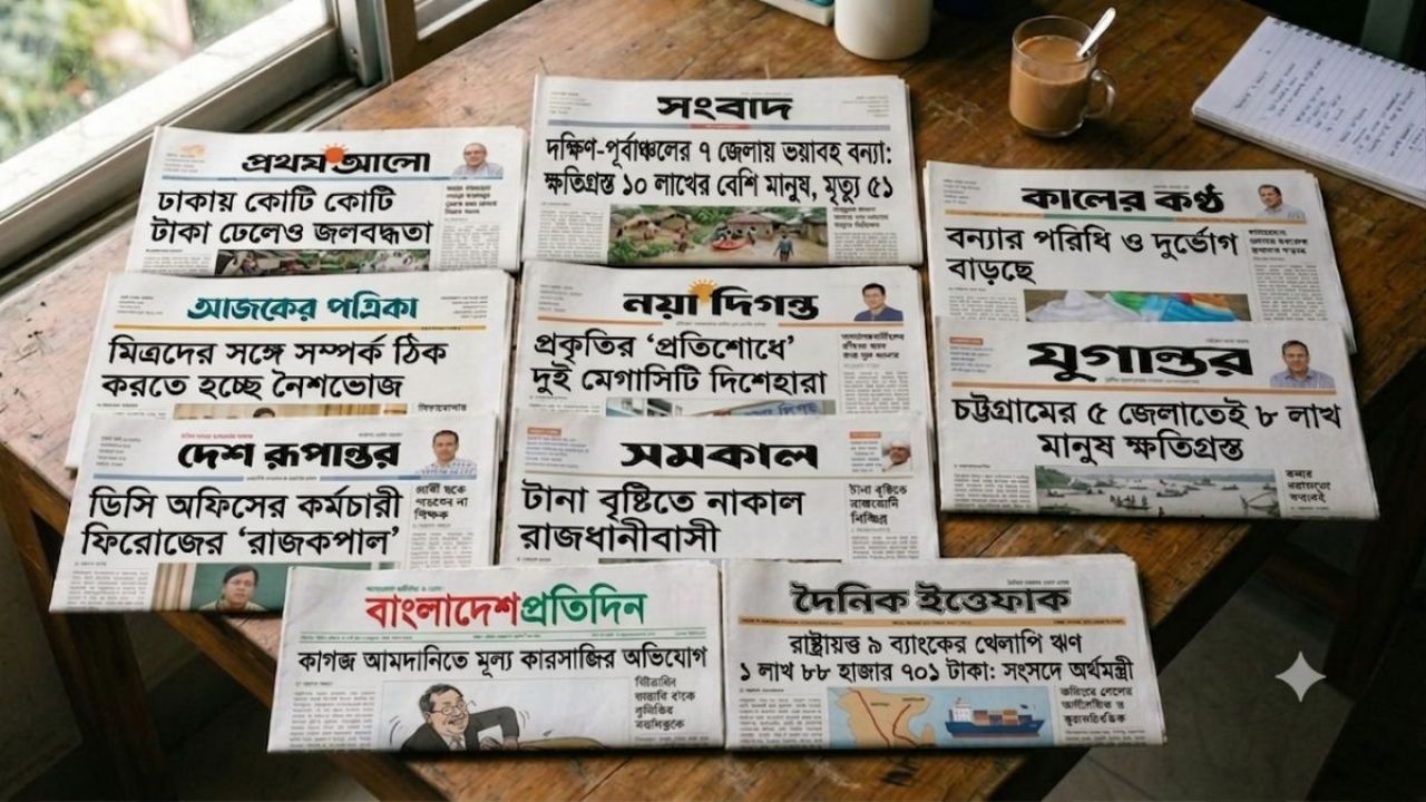 আজকের জাতীয় দৈনিকগুলোর শিরোনাম