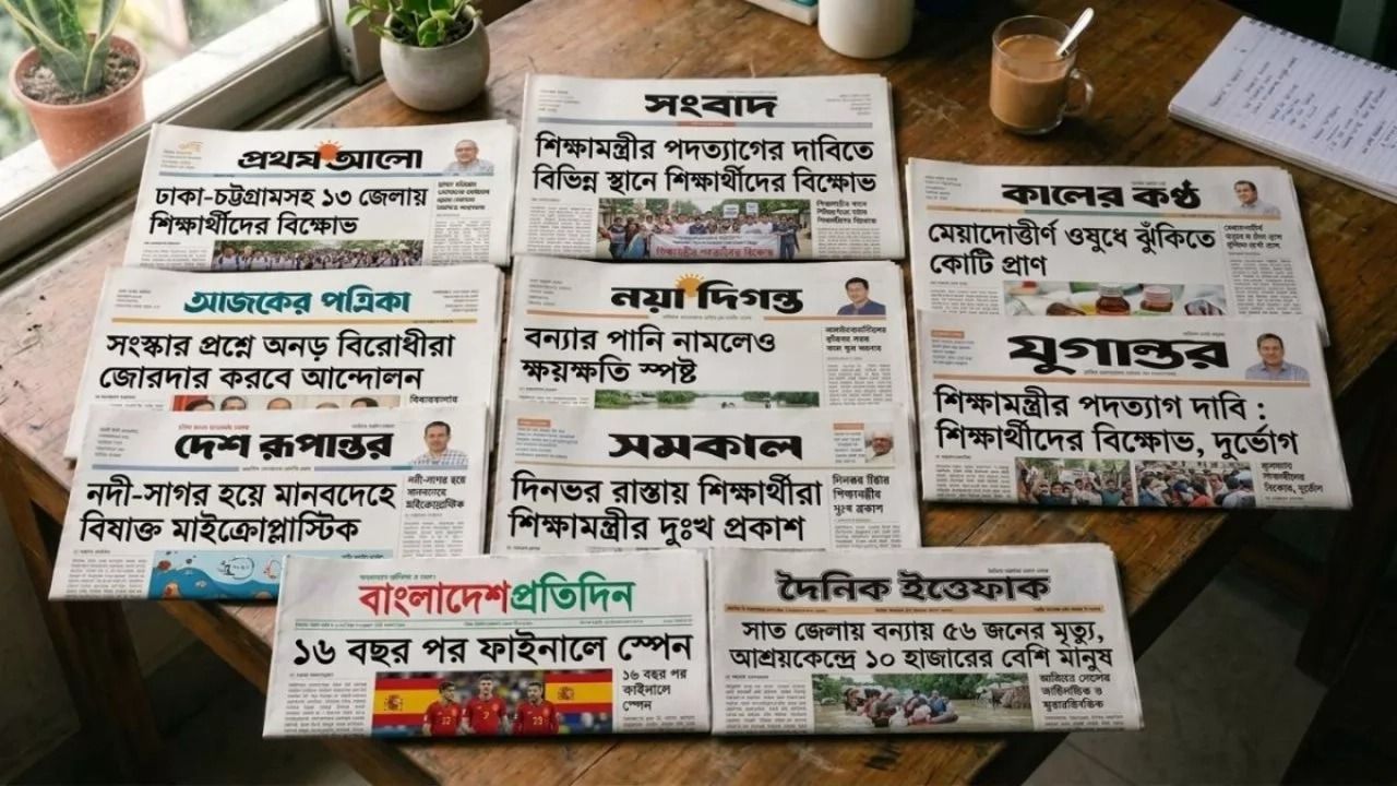 আজকের জাতীয় দৈনিকগুলোর শিরোনাম