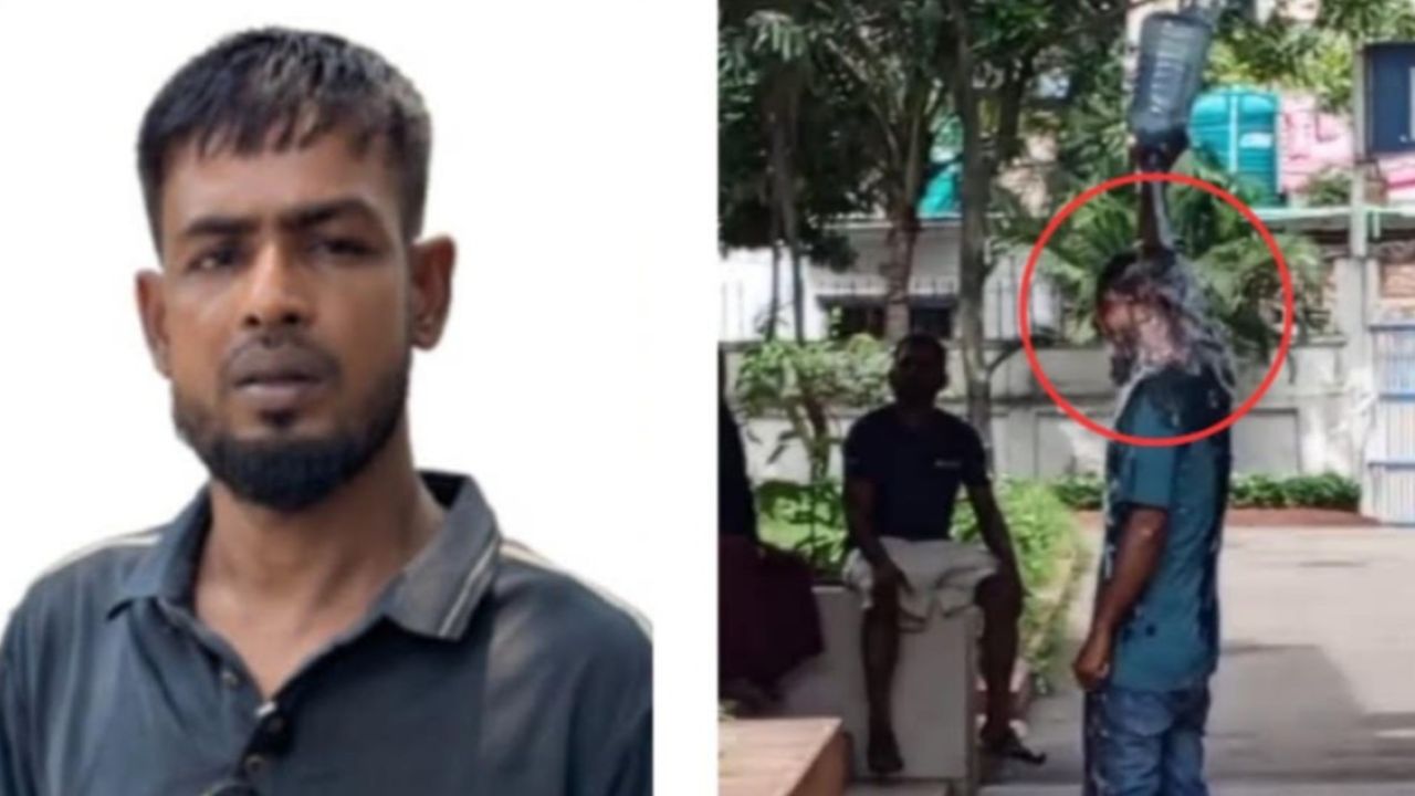 থানায় কেরোসিন ঢেলে আত্মহত্যার চেষ্টা, থামালো পুলিশ