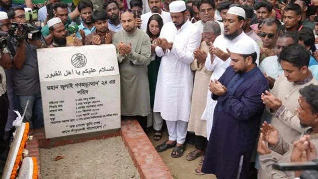আবু সাইদের কবর জিয়ারতে নাহিদ, দিলেন কড়া বার্তা