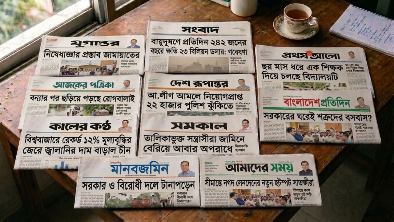 আজকের জাতীয় দৈনিকগুলোর শিরোনাম