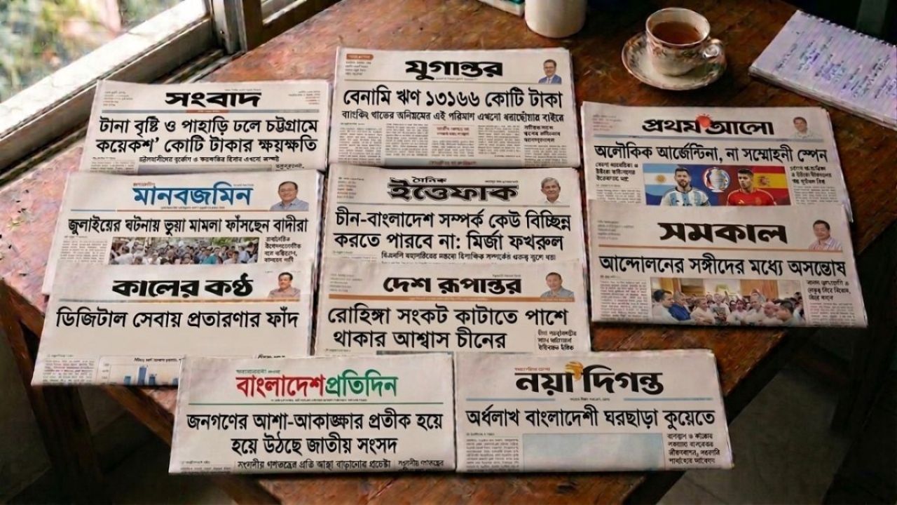 আজকের জাতীয় দৈনিকগুলোর শিরোনাম