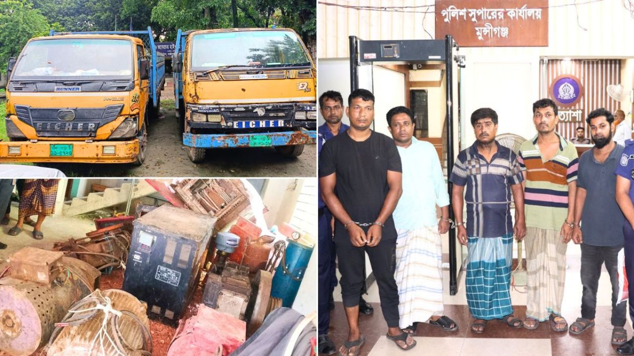 গজারিয়ায় পুলিশের জালে ১৯ ডাকাত, ট্রাকসহ মালামাল উদ্ধার