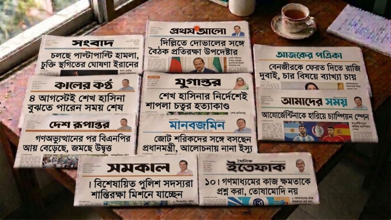 আজকের জাতীয় দৈনিকগুলোর শিরোনাম