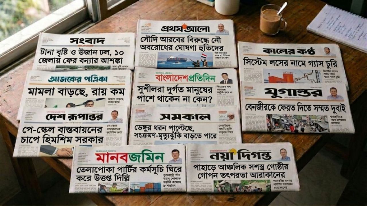 আজকের জাতীয় দৈনিকগুলোর শিরোনাম