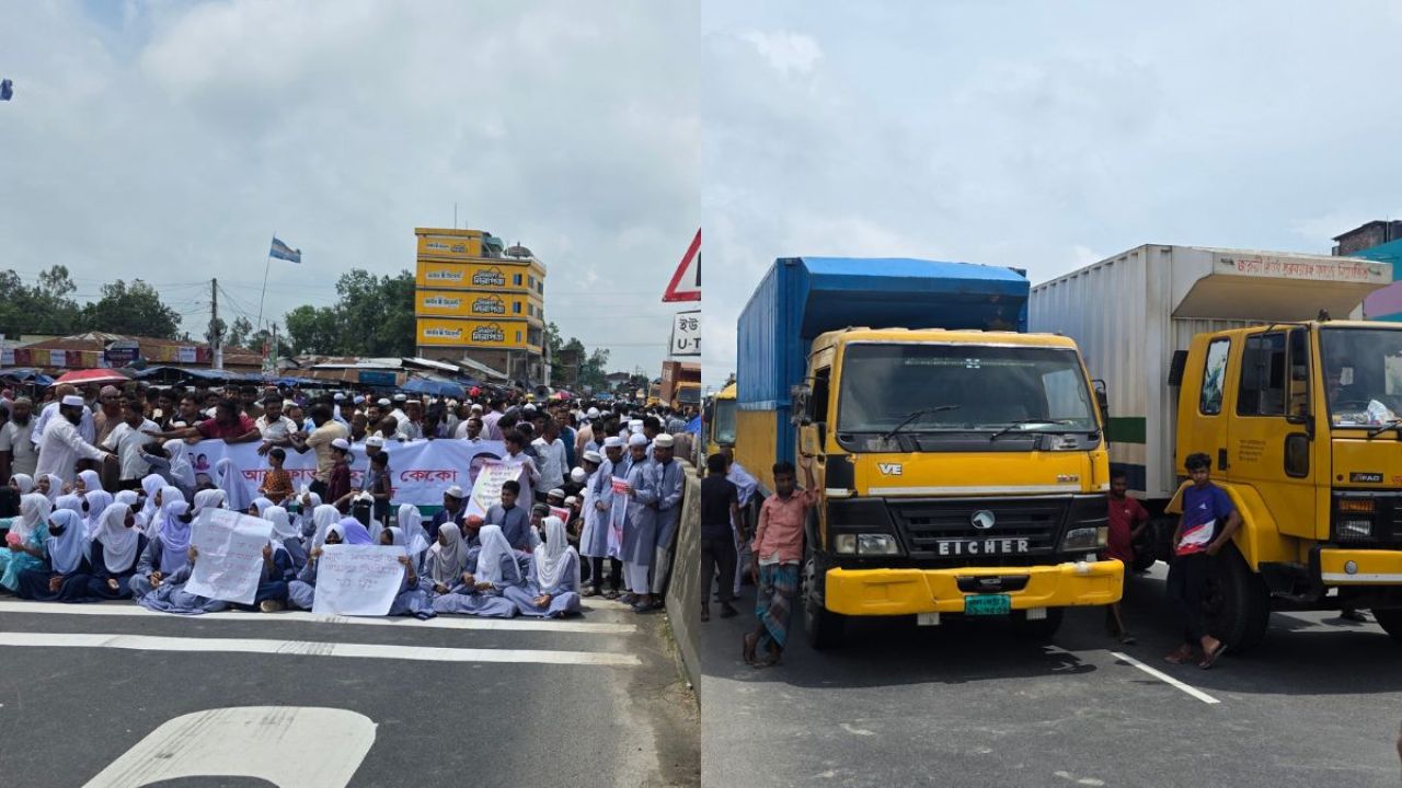 প্রস্তাবিত স্থানে বগুড়া বিশ্ববিদ্যালয়ের দাবিতে মহাসড়ক অবরোধ