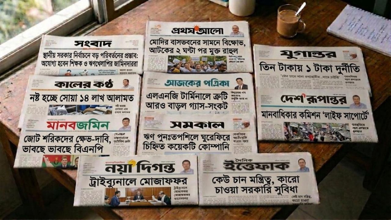 আজকের জাতীয় দৈনিকগুলোর শিরোনাম