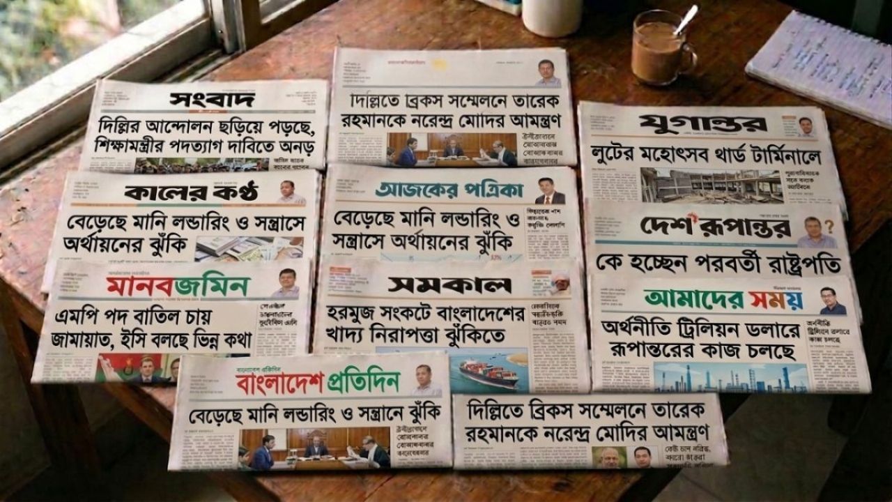 আজকের জাতীয় দৈনিকগুলোর শিরোনাম