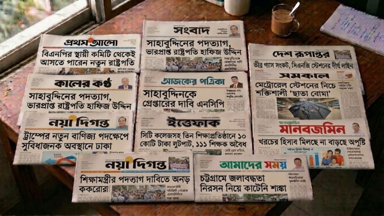 আজকের জাতীয় দৈনিকগুলোর শিরোনাম