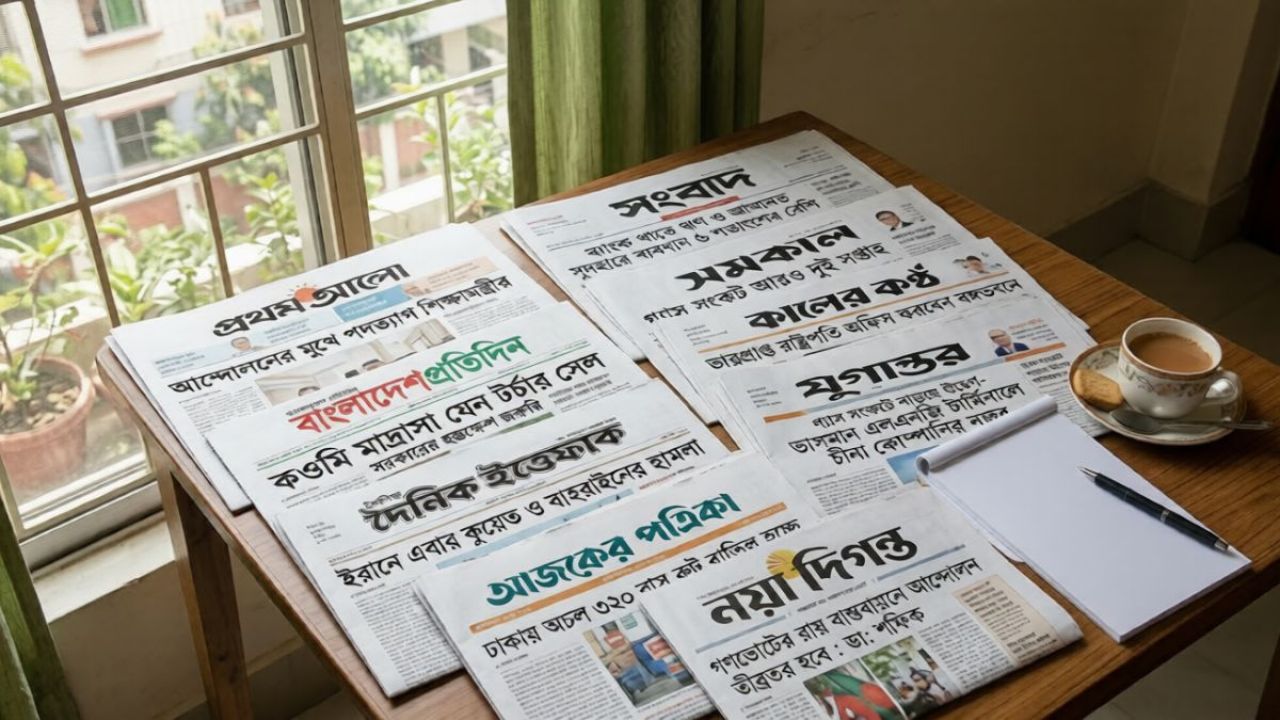 আজকের জাতীয় দৈনিকগুলোর শিরোনাম