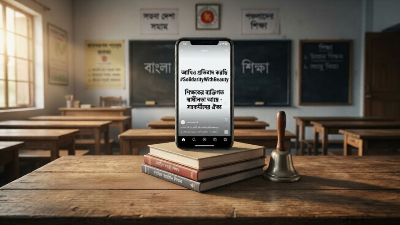 শিক্ষিকাকে ট্রল: প্রতিবাদে একই গানে ‘রিল’ বানাচ্ছেন সহকর্মীরা
