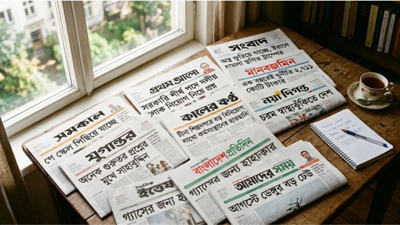 আজকের জাতীয় দৈনিকগুলোর শিরোনাম