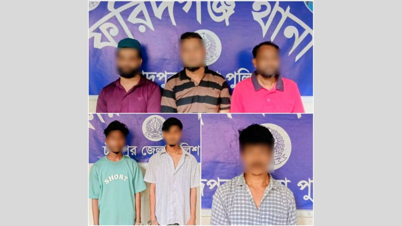 চাঁদপুরে মাদকবিরোধী অভিযানে গ্রেপ্তার ৬